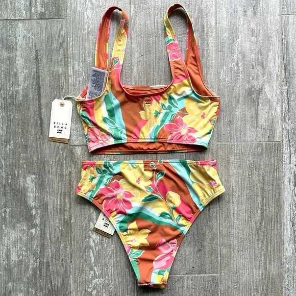 🔥🔥BILLABONG - CHASIN SUNBEAMS CROP TANK MAUI BIKINI SET🔥🔥 - Picture 8 of 10